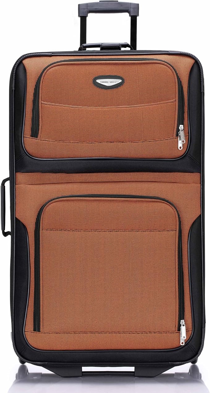 Travel Select Amsterdam Softside Expandable Luggage with Rolling Wheels, Orange, 29-Inch Large