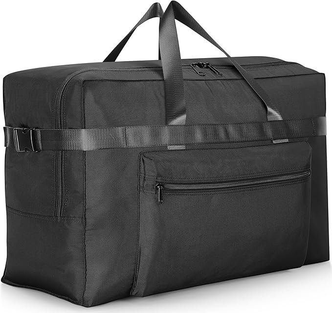 Hafmall Extra Large 120L Foldable Duffel Bag for Travel, Waterproof Weekend Overnight Bag, Collapsible Storage Bag for Moving, Camping (Black)
