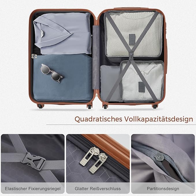 Merax 3 Piece ABS Hardshell Luggage Sets Spinner Wheel Suitcase TSA Lock Suit Case