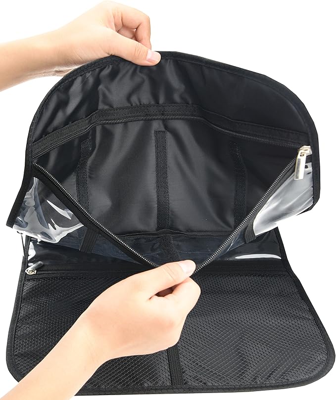 Freegrace Premium Hanging Toiletry Bag for Travel - Cosmetic, Jewelry, Toiletry, Makeup & Accessory Storage Organizer Bag, Large Size for Women & Men