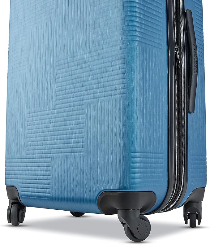 American Tourister Stratum XLT Expandable Hardside Luggage with Spinner Wheels, Blue Spruce, 3-Piece Set (20/24/28)