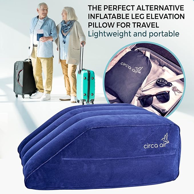 Circa Air Inflatable Leg Elevation Pillows for Swelling and Edema Relief, Travel Wedge Pillow for Legs, Foot Ankle Knee and Lower Back Pain Support, After Surgery Products