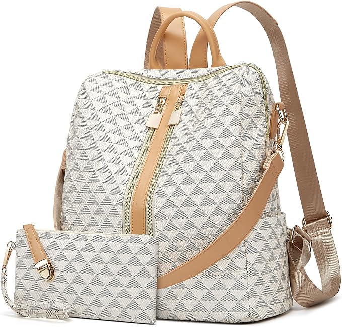 Makes Backpack Purse for Women PU Leather Travel Satchel Handbag Convertible Design Bag with Purse 2 Piece