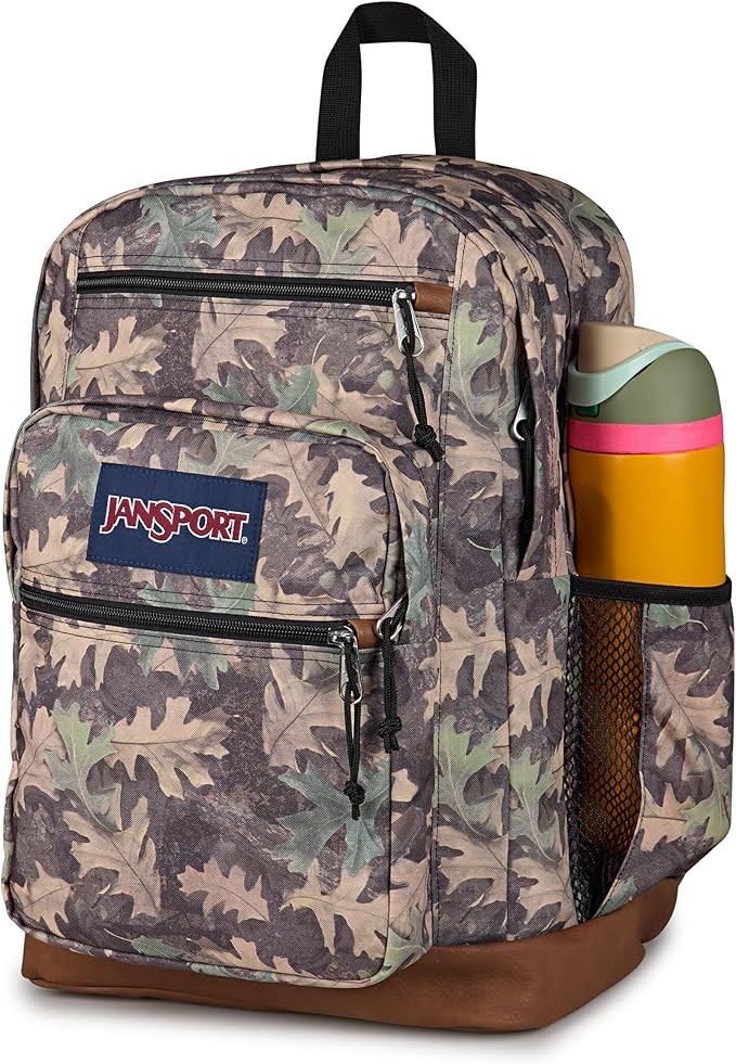 JanSport Cool Backpack with 15-inch Laptop Sleeve, Large Computer Bag Rucksack with 2 Compartments, Ergonomic Straps, Woodland Camo