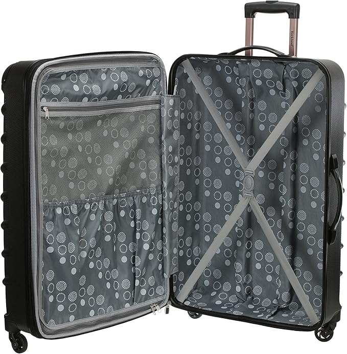 Rockland Speciale Hardside 2-Piece Expandable Spinner Luggage Set, Black, 2-Piece Set (20/28) (F230-BLACK)