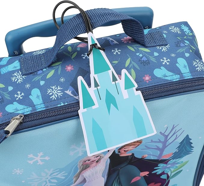 Bioworld Frozen Elsa & Anna Kids' 4-Piece Travel Set With Suitcase, Duffle Bag, Toiletries Case, and Luggage Tag