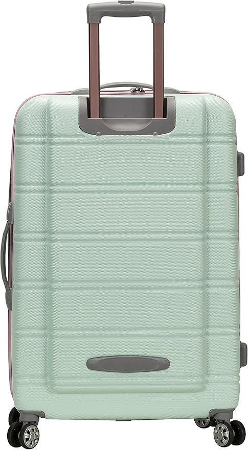 Rockland Melbourne Hardside Expandable Spinner Wheel Luggage, Bright Green, Checked-Large 28-Inch