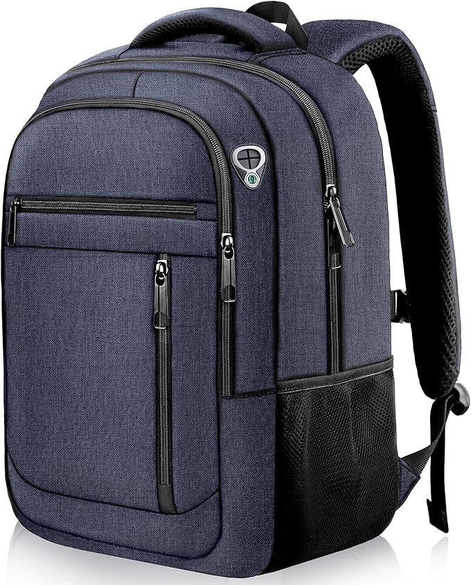 Travel Backpack, 40L Business Laptop Backpack with 17.3 Inch Laptop Compartment, Lightweight Daypack for Flight, Durable Water Resistant Bookbag, Hiking, Work Backpack for men, Blue