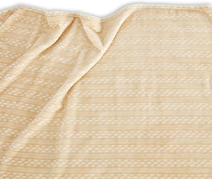 Extra Large Soft Cozy 120x138 Inches Seamless Oversized King Fleece Blanket - Huge 3D Jacquard Decorative 10'x11.5' California King Blanket for Bed, Sofa, Couch, Travel, Khaki Chain
