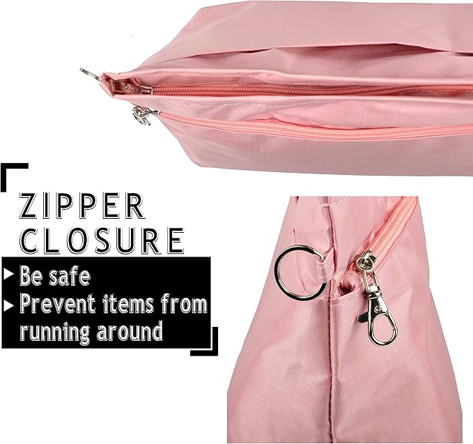 Vercord Handbag Purse Tote Pocketbook Organizer Insert Zipper Closure 11 Pockets 3 Sizes Many Colors