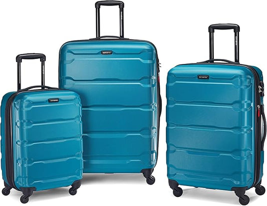 Samsonite Omni PC Hardside Expandable Luggage with Spinner Wheels, Caribbean Blue, 3-Piece Set (20/24/28)