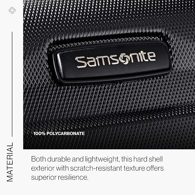 Samsonite Omni PC Hardside Expandable Luggage with Spinner Wheels, Black, 2-Piece Set (20/24)