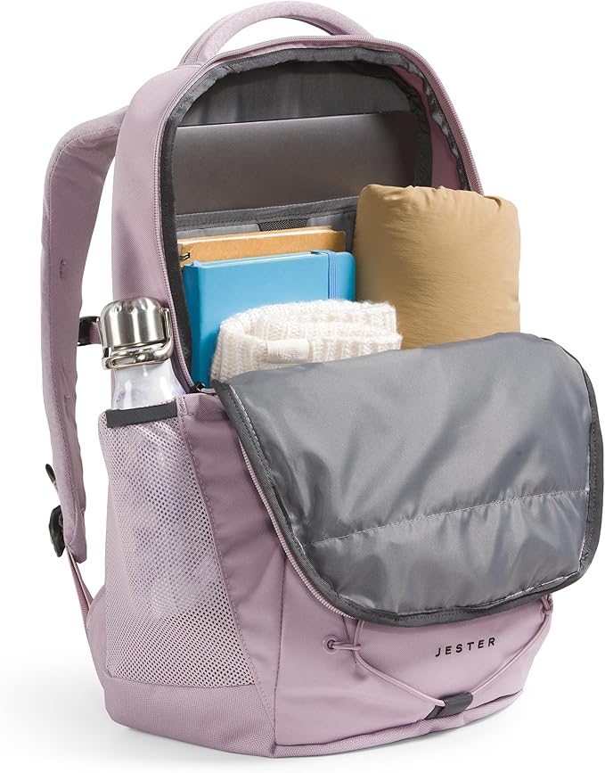 The North Face Women's Jester Everyday Laptop Backpack - Commuter Travel Bag, Laptop Sleeve, Water-Repellent, Ashen Purple/TNF Black, One Size