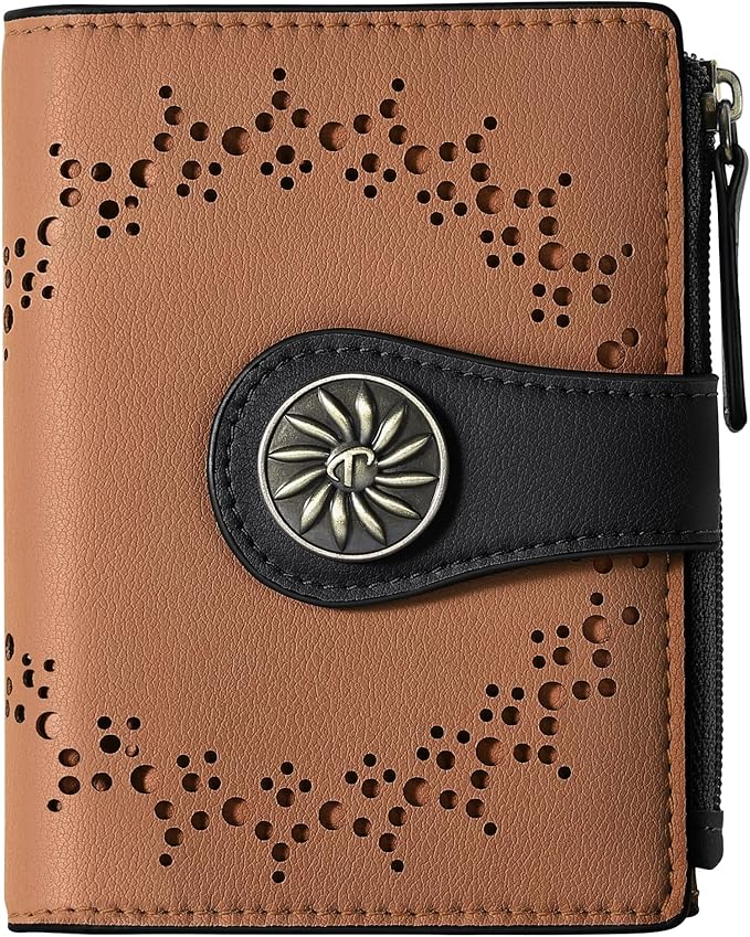 Tipmile Small Wallet Women Bifold RFID Blocking Card Holder Leather Wallets with Zipper Coin Pocket