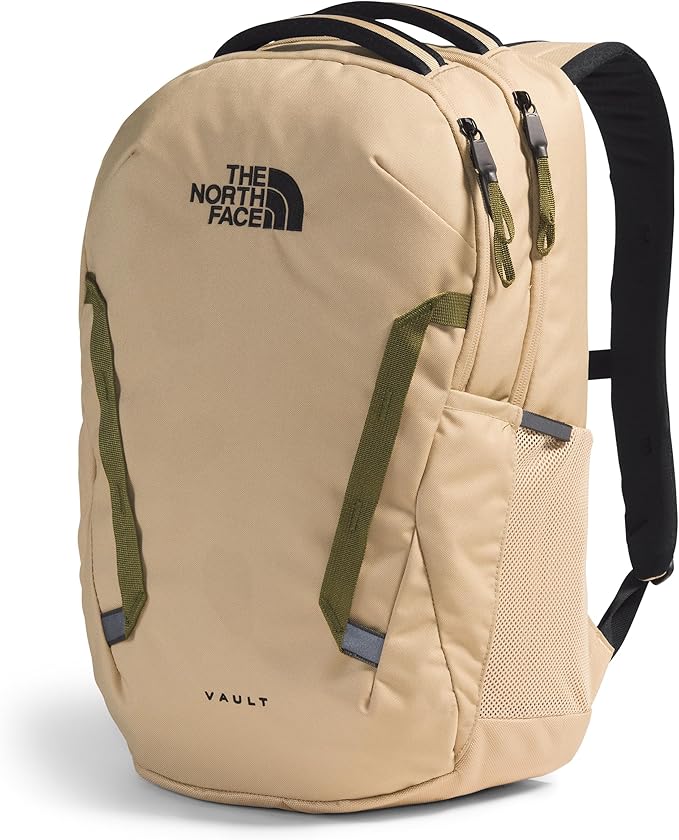 The North Face Vault Everyday Laptop Backpack - Commuter Travel Bag, Water-Repellent Finish, Spacious Compartment, Khaki Stone/TNF Black, One Size