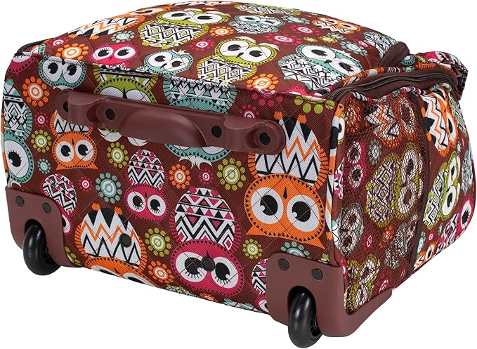 Rockland Melrose Upright Wheeled Underseater Carry-On Luggage, Owl