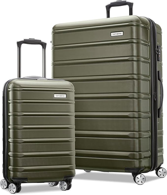 Samsonite Omni 2 Hardside 2 Piece Set - Includes Global Carry-On & Large Checked Suitcases - 360° Dual Spinner Wheels - Integrated TSA Lock & Expansion - Amazon Exclusive - Vita Olive