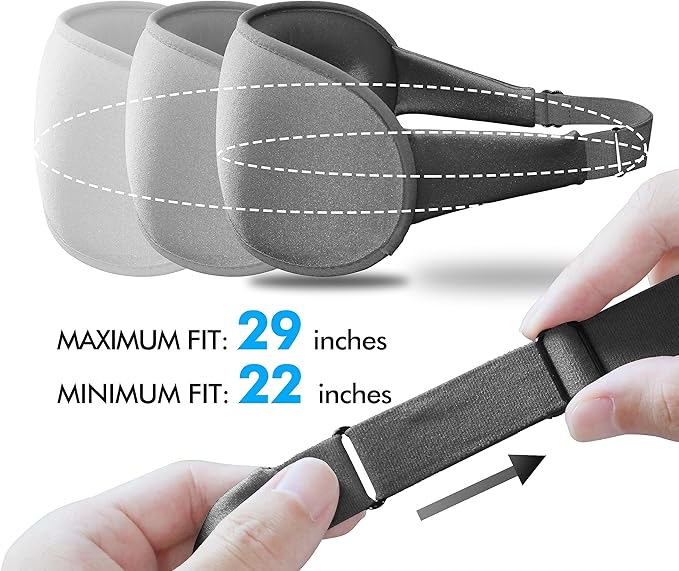 Sleep Eye Mask for Men Women, Sleeping Mask for Side Sleeper, Travel Blackout Night Blindfold Eye Shade Cover with Adjustable Strap (Grey-Side Sleeper)