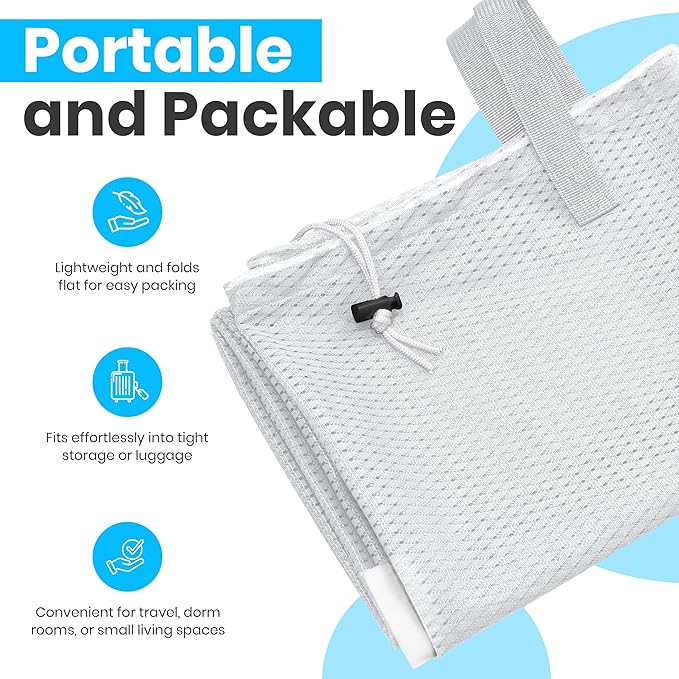 Handy Laundry Extra Large Mesh Laundry Bags 2-Pack – Heavy Duty, Machine Washable Laundry Bag with Handles & Shoulder Strap, Odor Resistant, for College Dorm, Travel, Bedding & Clothes Storage, White
