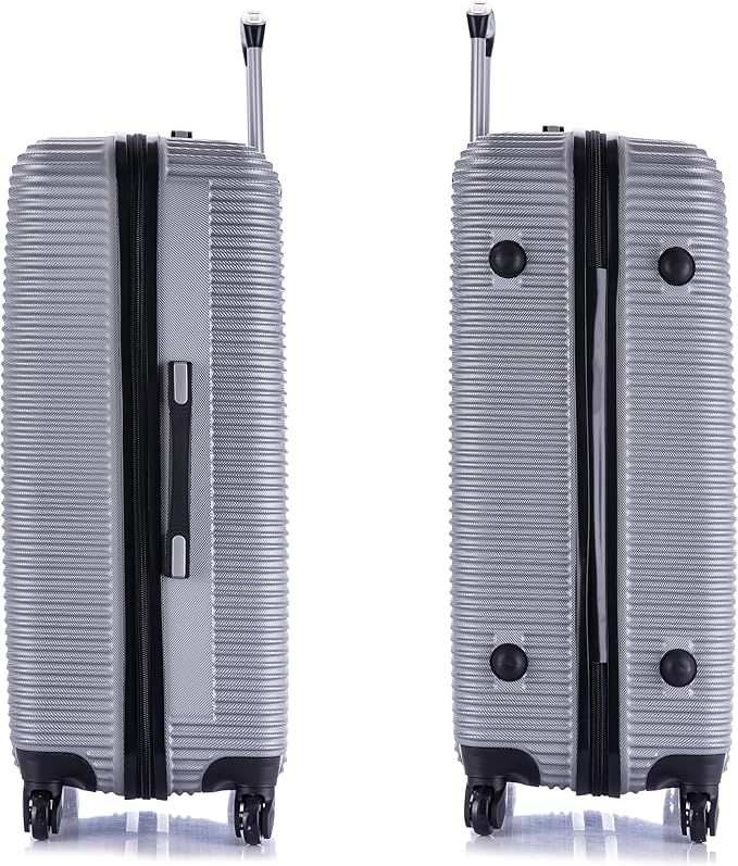 InUSA ROYAL Hardside Spinner Luggage with Ergonomic Handles | Spacious Travel Suitcase with Four Spinner Wheels and Studs | 28 Inch Large Spinner Luggage | Silver