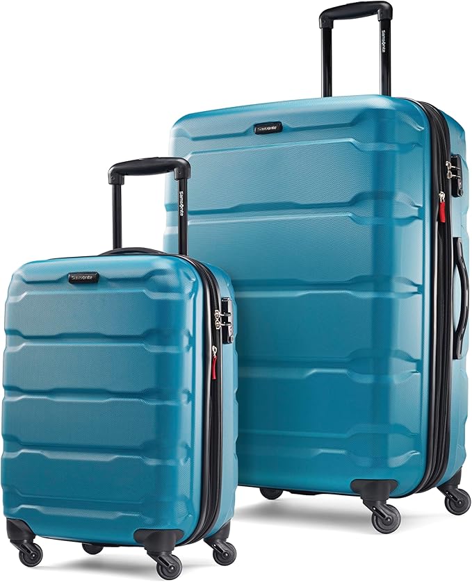 Samsonite Omni PC Hardside Expandable Luggage with Spinner Wheels, Caribbean Blue, 2-Piece Set (20/28)