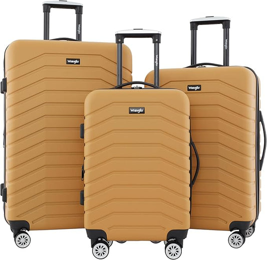 Wrangler Tahoe 3 Piece Spinner Luggage Set, Amber Gold