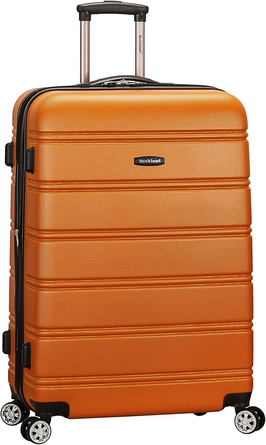 Rockland Melbourne Hardside Expandable Spinner Wheel Luggage, Orange, Checked-Large 28-Inch (F1603-ORANGE)