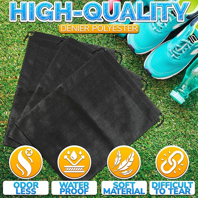 10 Pcs Travel Shoe Bags for Packing in Suitcase – 15.75” x 11.80” Lightweight Breathable Drawstring Shoe Bags for Storage – Dust-Proof Organizer for Sneakers, Heels, Sandals, Gym and Dance Shoes