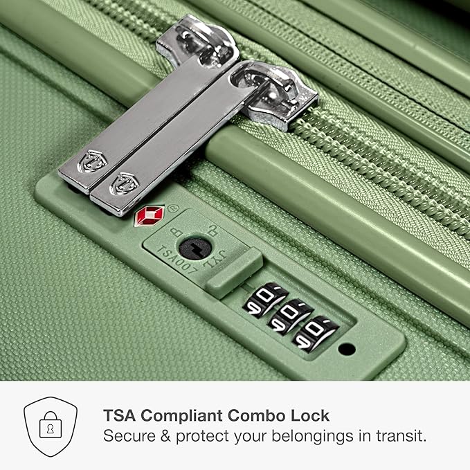 Traveler's Choice Pagosa Hardshell Expandable Luggage with Spinner Wheels, Green, 26-Inch Medium