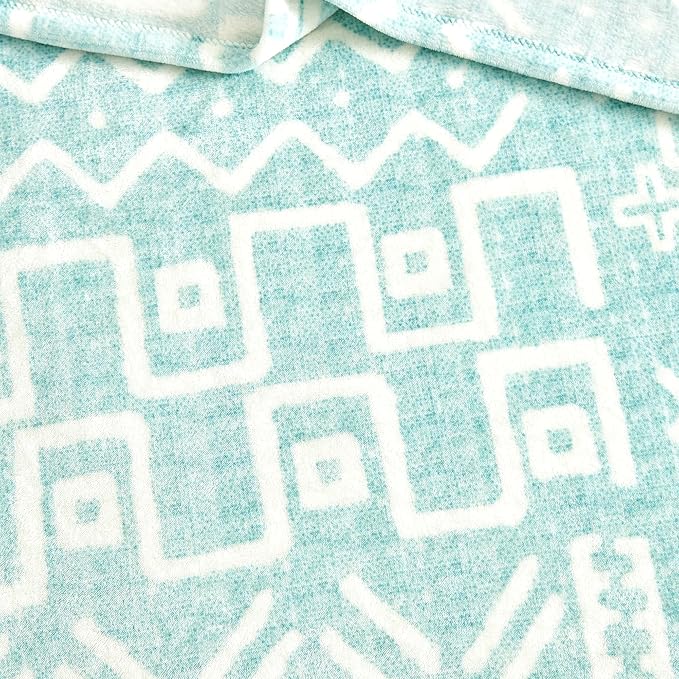 Soft Cozy 120x120 Inches Seamless Oversized King Fleece Blanket, Giant 10'x10' California King Blanket Extra-Large Flannel Blankets for Bed, Sofa, Couch, Travel, Symbol Light Blue