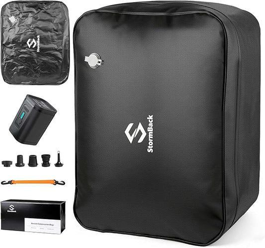 41L Travel Vacuum Bags with Pump, 180° Open,Compression Bags for Travel Luggage, Reusable IP67 Waterproof Vacuum Seal Packing Cubes for Carry On Suitcase and Backpack (1PC + Pump)