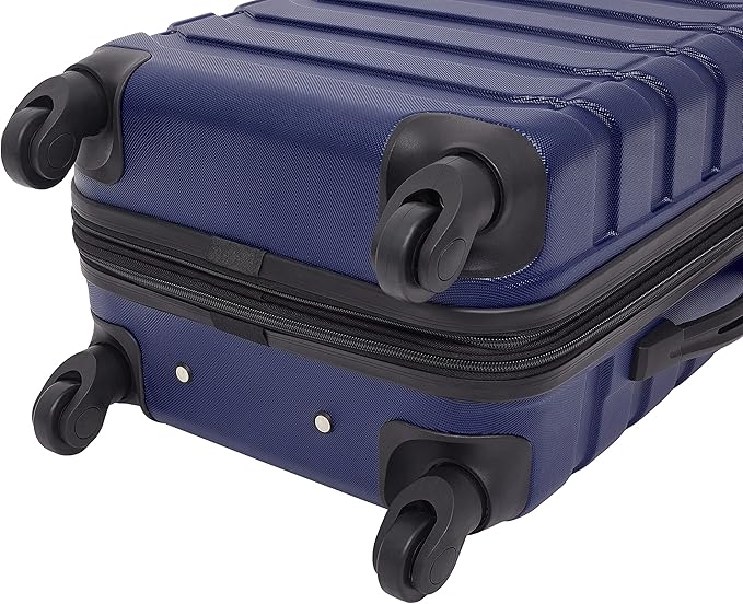 Wrangler 4 Piece Miami Luggage and Packing Cubes Set, Blue