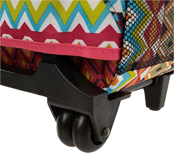 Rockland Double Handle Rolling Backpack, Tribal, 17"