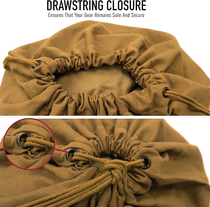 Rothco Canvas Barracks Bag – Rugged Multi-Functional Gym Travel Laundry Drawstring Sack
