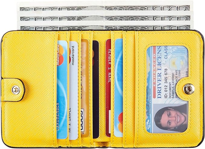 Toughergun Women’s Small Slim Leather Wallet with RFID Protection, Compact Bifold Mini Purse with Clear ID Window