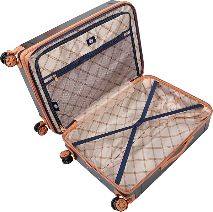 Dockers Hooper Hardside Expandable 8-Wheel Spinner Travel Checked Luggage, 3-Piece Set, Ponderosa Pine