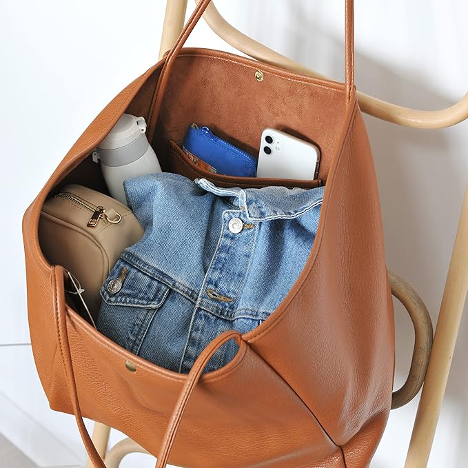 Oversize Pu Leather Tote Women Weekender Bag Shopper Handbag Travel Purse
