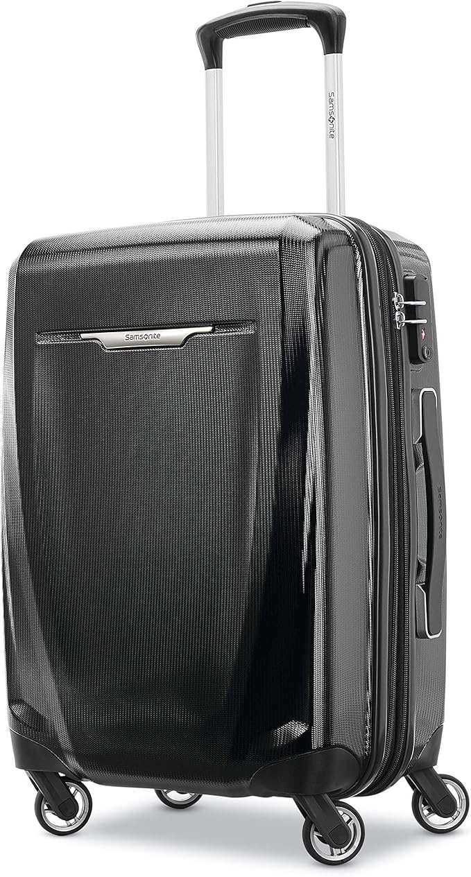 Samsonite Winfield 3 DLX Hardside Expandable Luggage with Spinners, Black, Carry-On 20-Inch