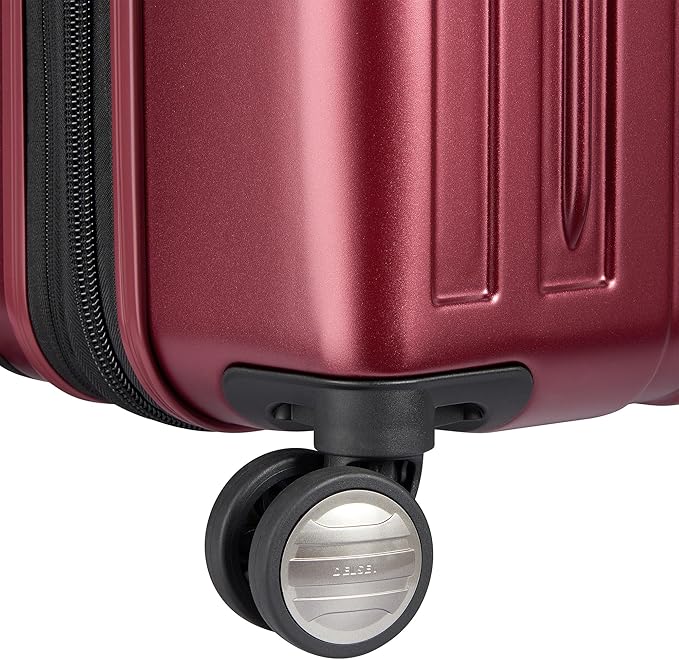 DELSEY PARIS Titanium Hardside Expandable Luggage with Spinner Wheels Carry-On Luggage, Black Cherry Red, Carry-On 19 Inch