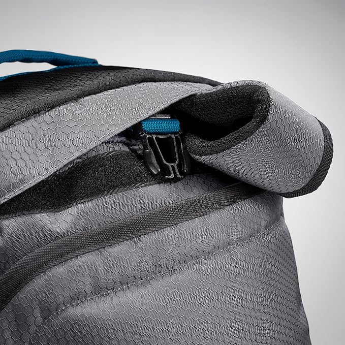 High Sierra Fairlead Convertible Duffel Bag, Lightweight and Durable Weekender Duffel, easily converts into backpack, 64L Capacity, Steel Gray/Mercury/Blue