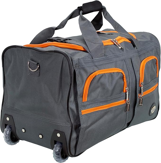 Rockland Rolling Duffel Bag, Black, 22"