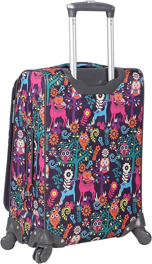 Lily Bloom Large Expandable Design Pattern Luggage With Spinner Wheels For Woman (28in, Wildwoods)