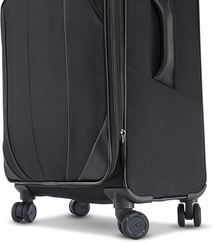 American Tourister 4 KIX 2.0 Expandable Softside Luggage with Spinner Wheels, 24 SPINNER, BLACK