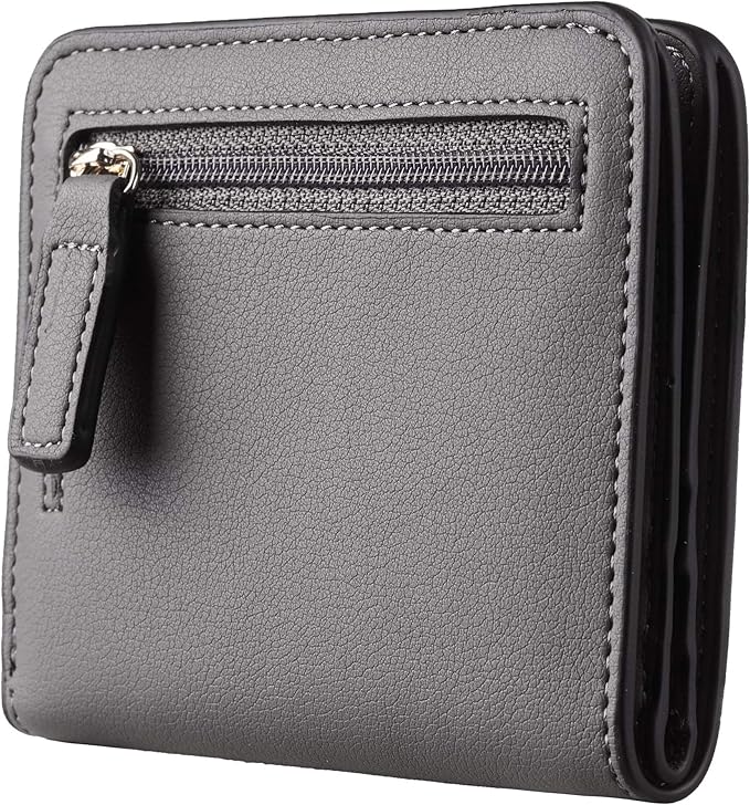 Toughergun Women’s Small Slim Leather Wallet with RFID Protection, Compact Bifold Mini Purse with Clear ID Window
