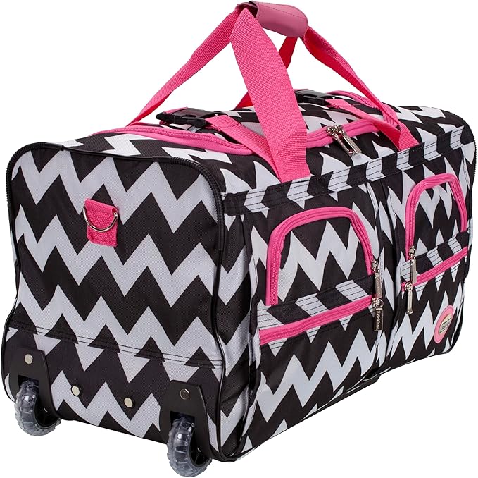 Rockland Rolling Duffel Bag, Black, 22"