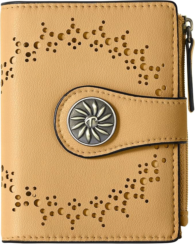 Tipmile Small Wallet for Women Bifold RFID Blocking Card Holder Leather Wallets with Zipper Coin Pocket