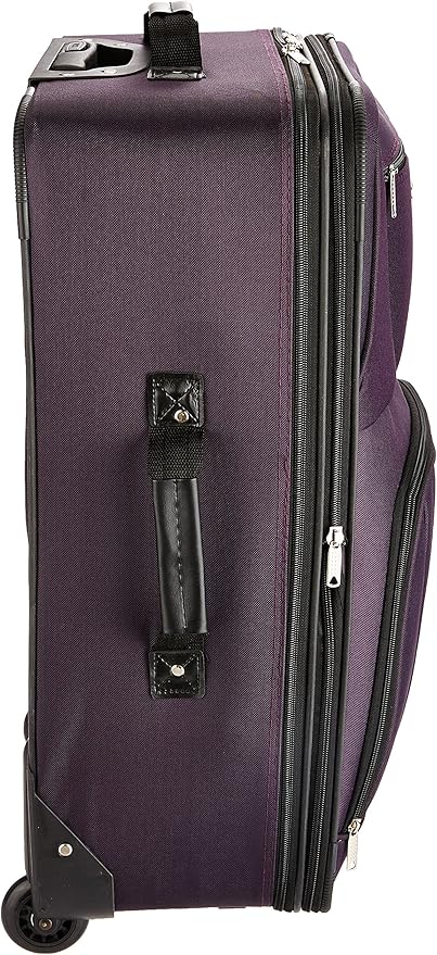 Rockland Journey Softside Upright Luggage Set, Expandable, Purple, 4-Piece (14/19/24/28)