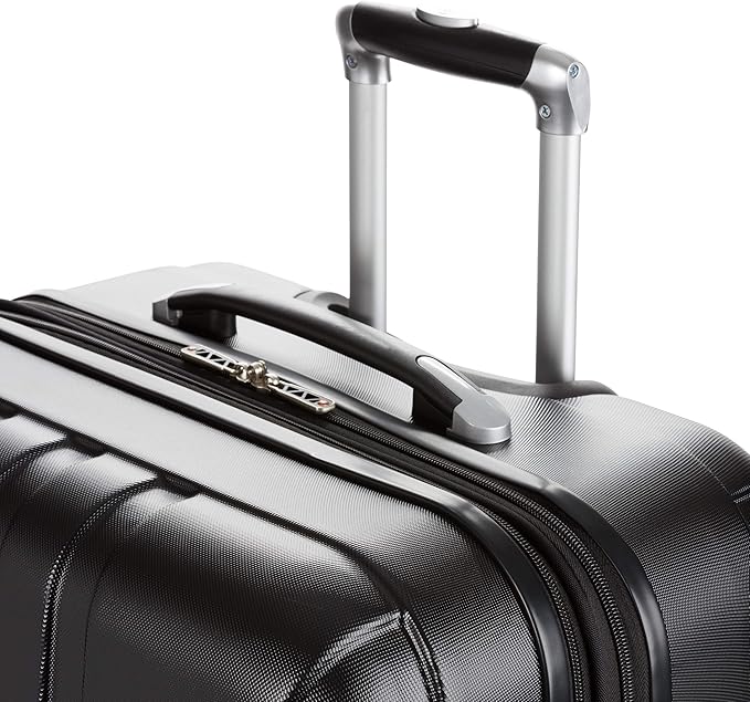 SwissGear 7585 Hardside Expandable Luggage with Spinner Wheels, Black, Checked-Large 27-Inch