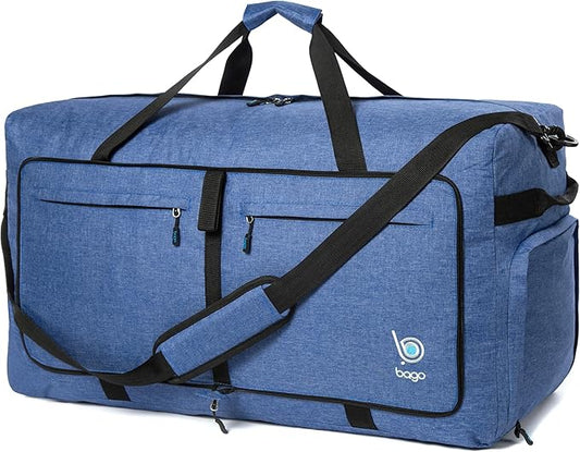 Bago Extra Large Duffle Bag for Travel Women & Men. Durable, Lightweight, Foldable Travel Duffel Bags For Traveling Women. 120L Duffle Bags Use As a Weekender Bag with Shoe Compartment, Checked Duffel