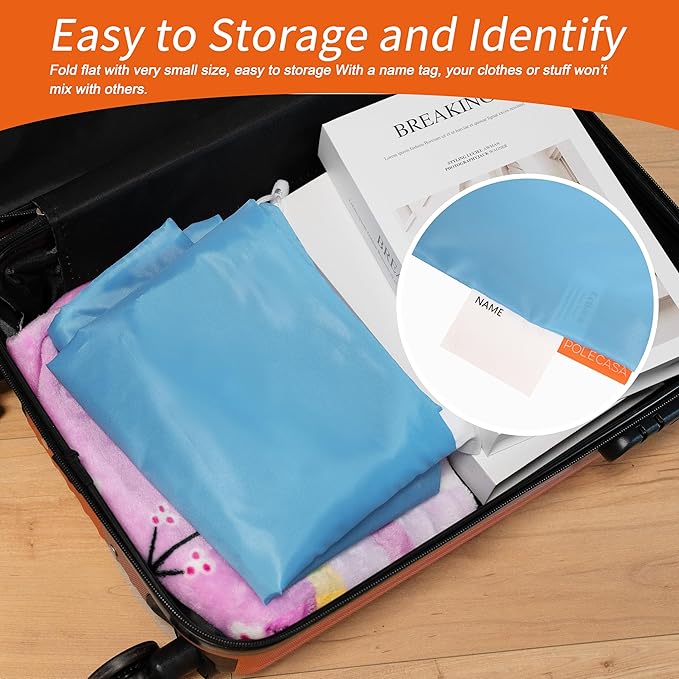 Polecasa Heavy Duty Large Laundry Bag with 130gsm Tear Resistant Fabric and Handles, Easy to Carry Durable Dirty Clothes Drawstring Bag, Perfect for College Dorm,Travel, 28”x36”,Gulf Blue